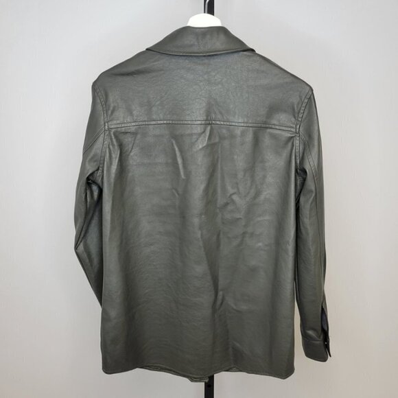 Dynamite Faux Leather Snap  Shacket - Picture 4 of 6